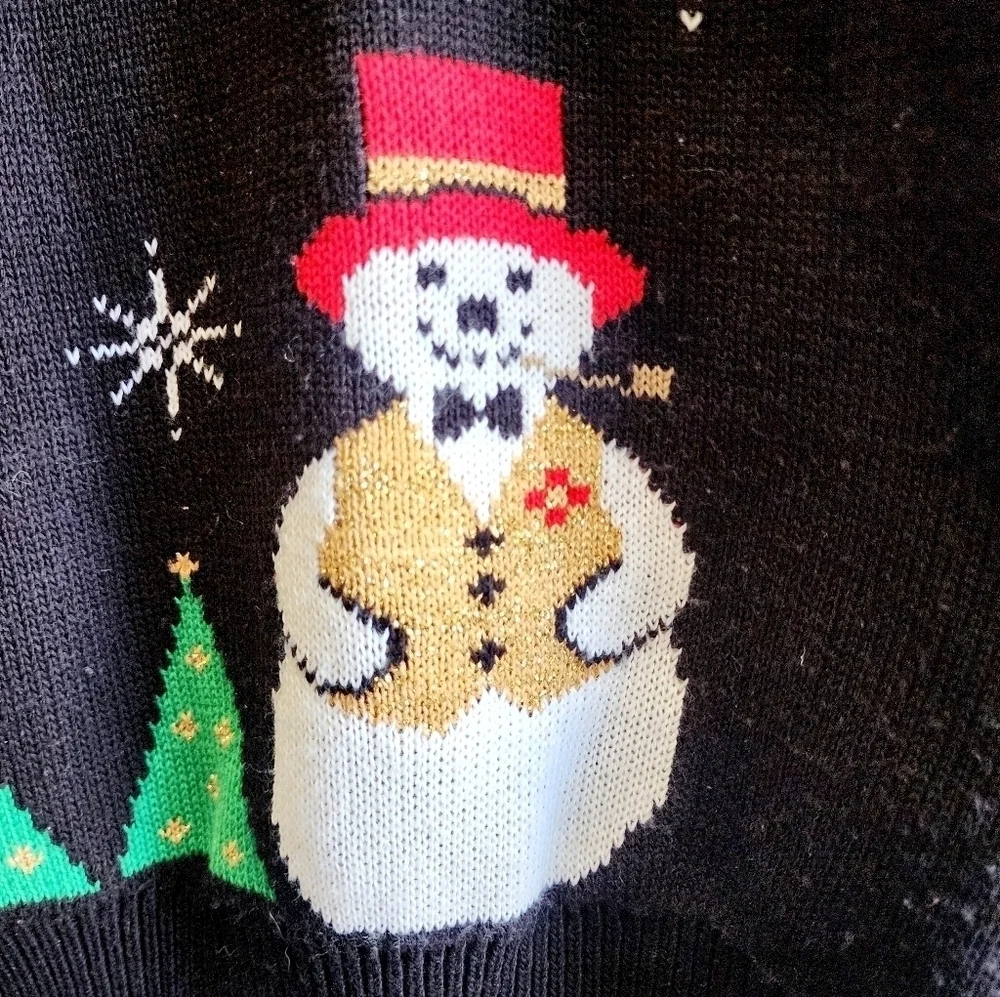 Vintage Sweater Loft Snowman Christmas Holiday Vest Large Buttons Women's M EUC